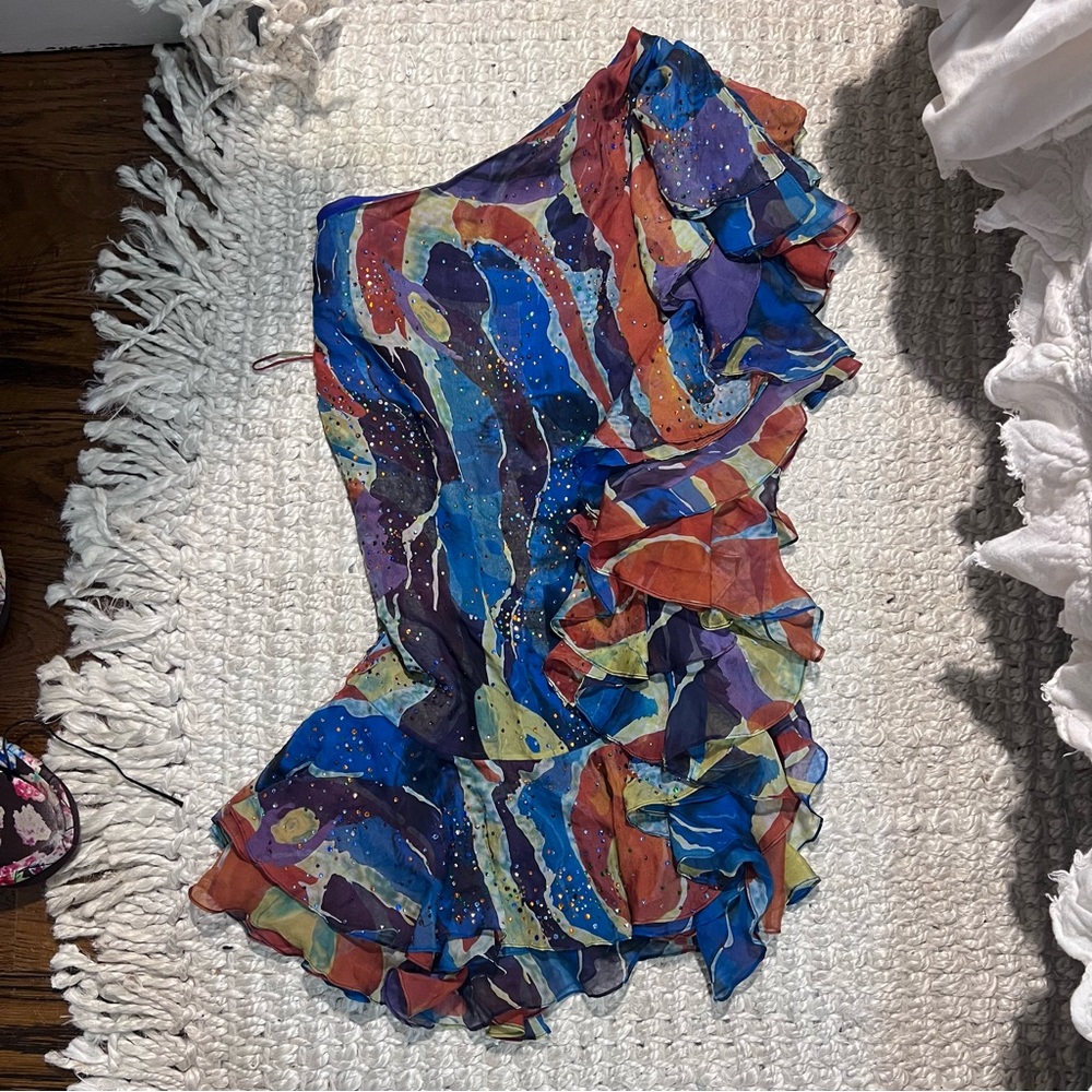 Catherine Malandrino Chiffon Vibrant Mini Dress